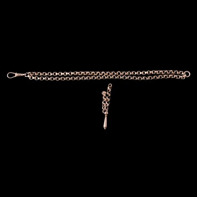 Lot 306 - A yellow metal chain in two parts.