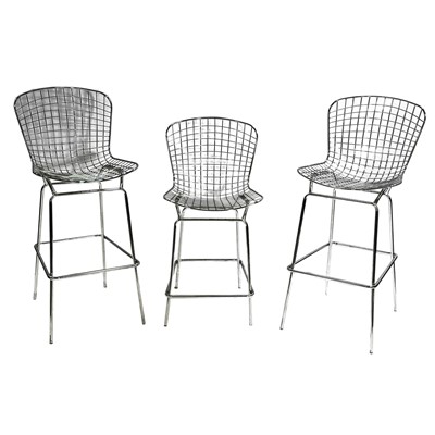 Lot 340 - Set of five Harry Bertoia chrome bar stools
