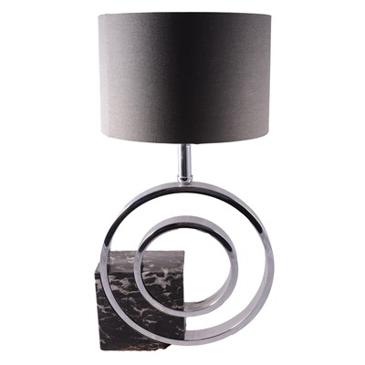 Lot 345 - Contemporary marble and chrome lamp
