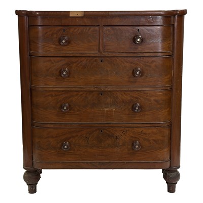 Lot 313 - Victorian mahogany bowfront chest of drawers