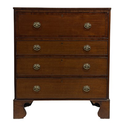 Lot 377 - George III mahogany secretaire