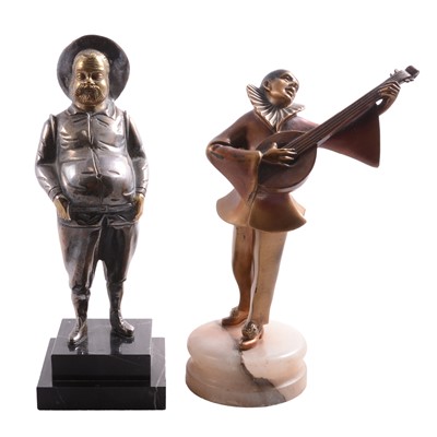 Lot 10 - Art Deco cold-painted figure attributed to Joseph Lorenzl, and another sculpture