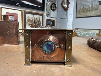 Lot 30 - McVitie & Price Art Nouveau copper and brass biscuit box