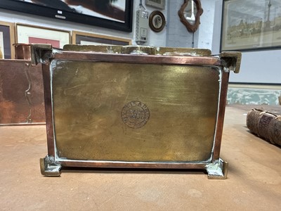 Lot 30 - McVitie & Price Art Nouveau copper and brass biscuit box