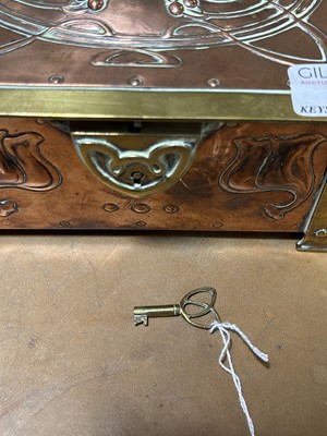 Lot 30 - McVitie & Price Art Nouveau copper and brass biscuit box