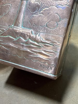 Lot 29 - Newlyn copper tea caddy, Herbert Dyer