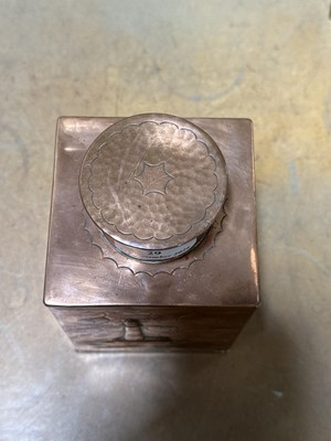 Lot 29 - Newlyn copper tea caddy, Herbert Dyer