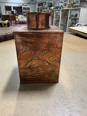 Lot 29 - Newlyn copper tea caddy, Herbert Dyer