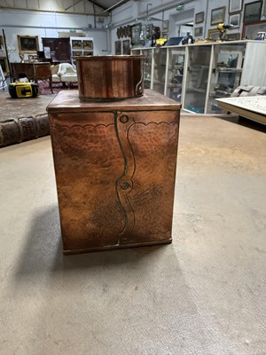 Lot 29 - Newlyn copper tea caddy, Herbert Dyer