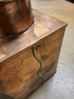 Lot 29 - Newlyn copper tea caddy, Herbert Dyer