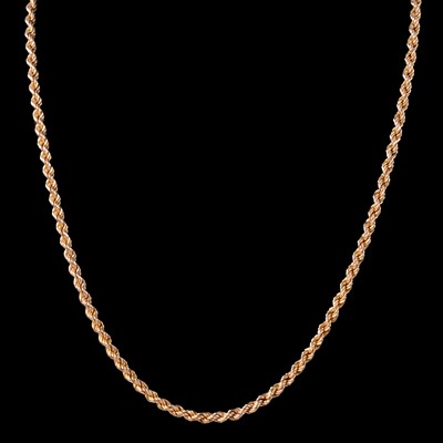 Lot 226 - A 9 carat yellow gold rope link chain necklace.