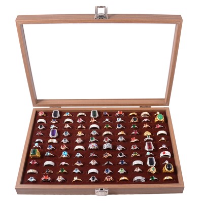 Lot 460 - One hundred costume jewellery rings.