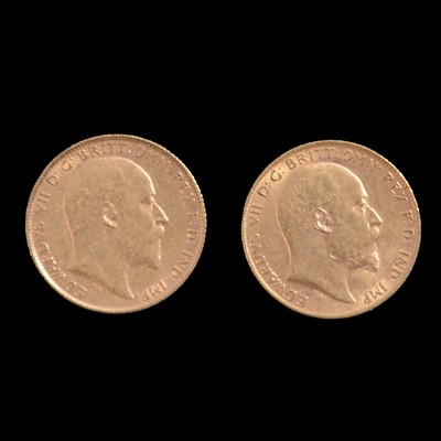 Lot 214 - Two Gold Half Sovereign Coins, Edward VII 1908, 1910.