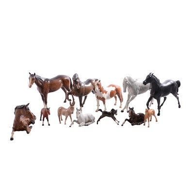 Lot 22 - Beswick - a collection of horses, foals, and a donkey.