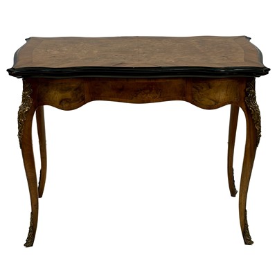 Lot 410 - Louis Philippe burr walnut, rosewood and ebonised card table