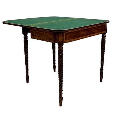 Lot 411 - Regency mahogany and satinwood card table