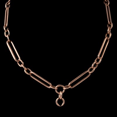 Lot 303 - A 9 carat yellow gold double Albert watch chain.