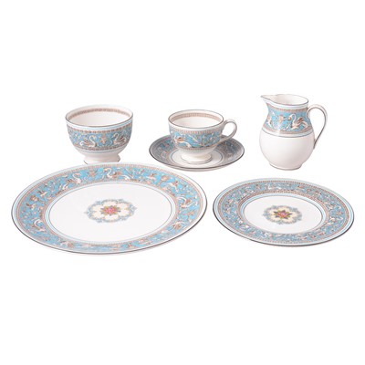 Lot 71 - Wedgwood bone china teaset, Florentine pattern