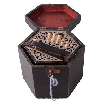 Lot 90 - English concertina, in box