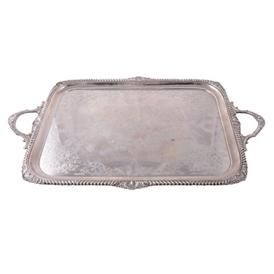Lot 86 - Rectangular silver tea tray