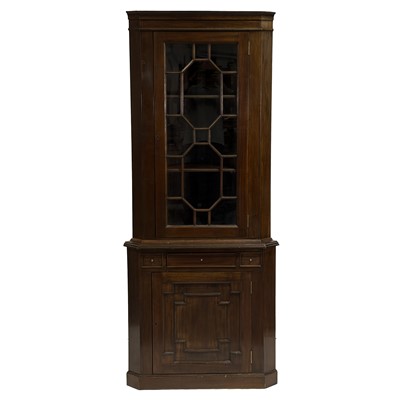 Lot 328 - Hardwood freestanding corner cupboard