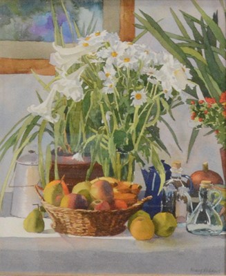 Lot 242 - Mary Rodgers, Artist's Garden, and still life with flowers and fruit