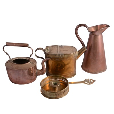 Lot 96 - A quantity of brass and copper kitchenalia items