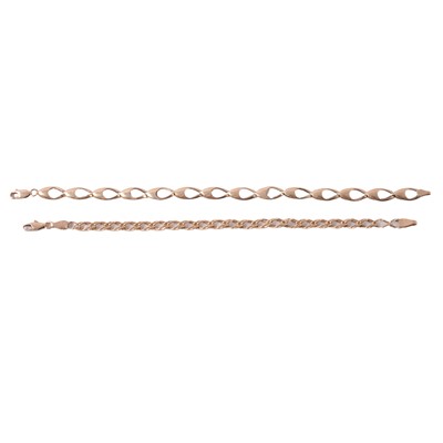 Lot 180 - Two 9 carat yellow gold bracelets.
