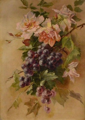 Lot 281 - Victorian school, still life of grapes and roses