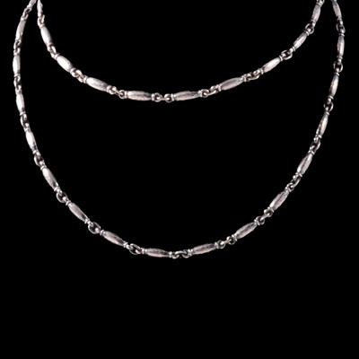 Lot 353 - Henry Pilstrup for Georg Jensen of Denmark - a long silver necklace number 40.