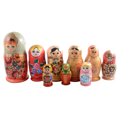 Lot 108 - Nine Russian Matryoshka dolls