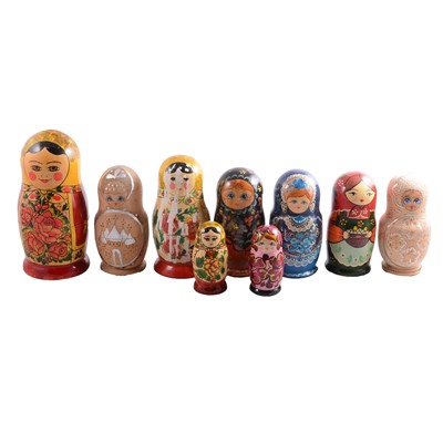 Lot 107 - Nine Russian Matryoshka dolls