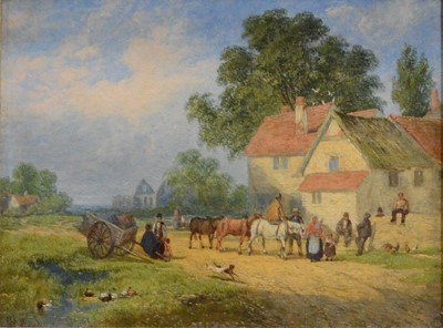 Lot 225 - J Holland, Farm and countryside scene.
