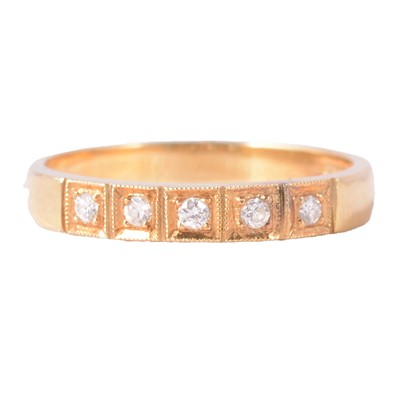 Lot 68 - A diamond half eternity ring.