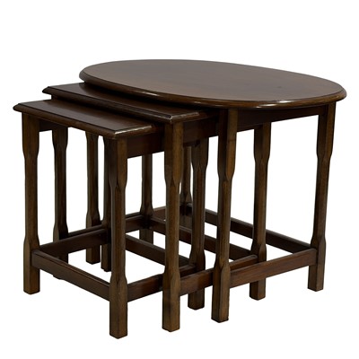 Lot 337 - Nest of three wanlut tables