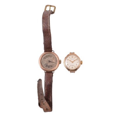 Lot 342 - Two ladies' vintage 9 carat gold manual wind wristwatches.