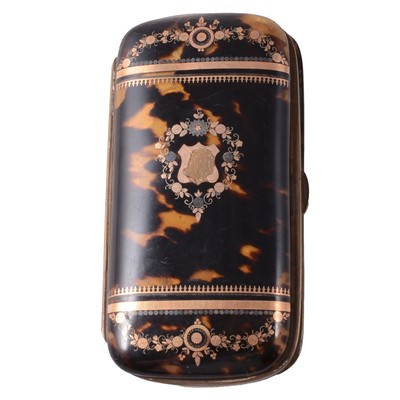 Lot 48 - Late Victorian tortoiseshell case
