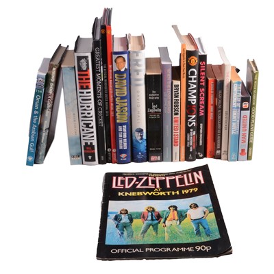 Lot 133 - Led Zepplin: Knebworth programme, 1979; books related to the band and other books.