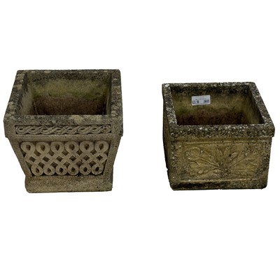 Lot 438 - Two pairs of reconstituted stone garden planters, and two others