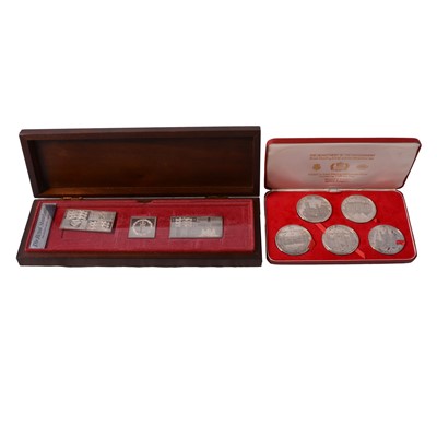 Lot 156 - Two Silver Jubilee silver ingot sets.