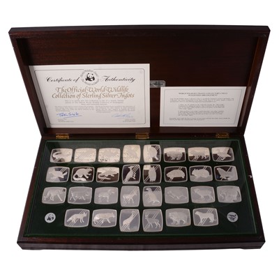 Lot 159 - World Wildlife Fund Official World Wildlife Collection of Sterling Silver Ingots.