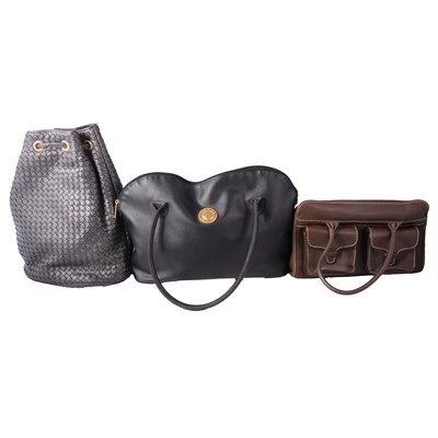Lot 479 - Six vintage black and brown handbags, Enny, Joan and David Italy, and others.
