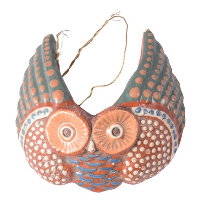 Lot 9 - C H Brannam, Barum Pottery, a rare Aesthetic Movement Owl wall pocket