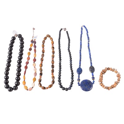 Lot 408 - A collection of gemstone bead jewellery, new and unworn, and a loose star ruby stone.