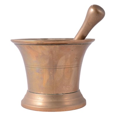 Lot 87 - Large brass pestle and mortar