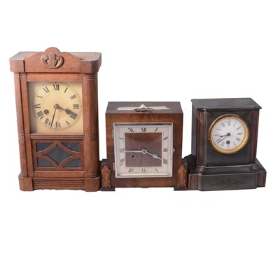 Lot 104 - Seven assorted wall and mantel clocks