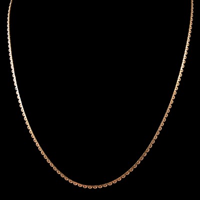 Lot 230 - An Arabic yellow metal chain necklace, and an Italian yellow metal bracelet.
