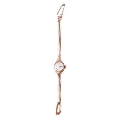 Lot 333 - Rotary - a lady’s 9 carat yellow gold manual wind bracelet wristwatch.