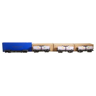 Lot 3 - Darstaed, four O-gauge scale model railway Goods Wagons