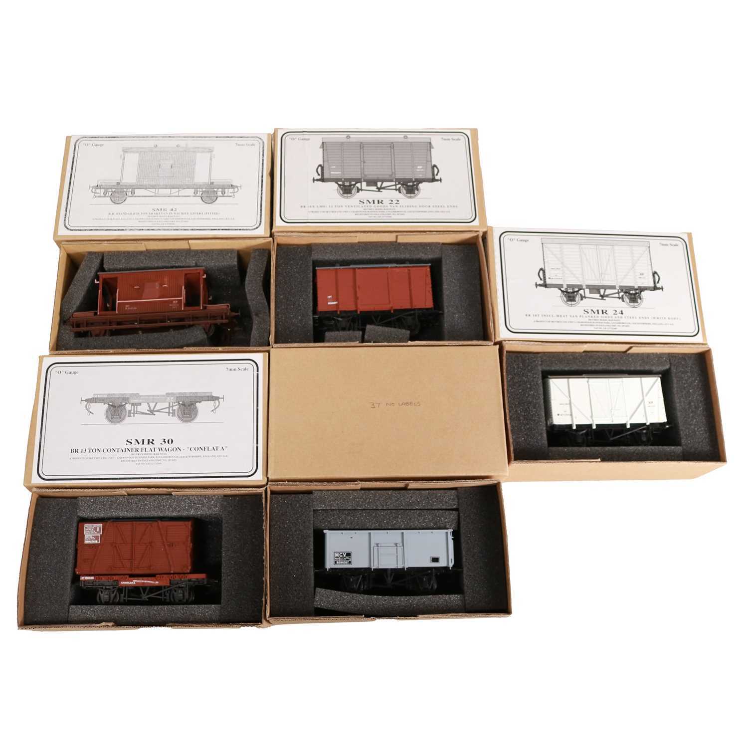 Lot 8 - Skytrex Models, five O-gauge sacle model railway goods wagons